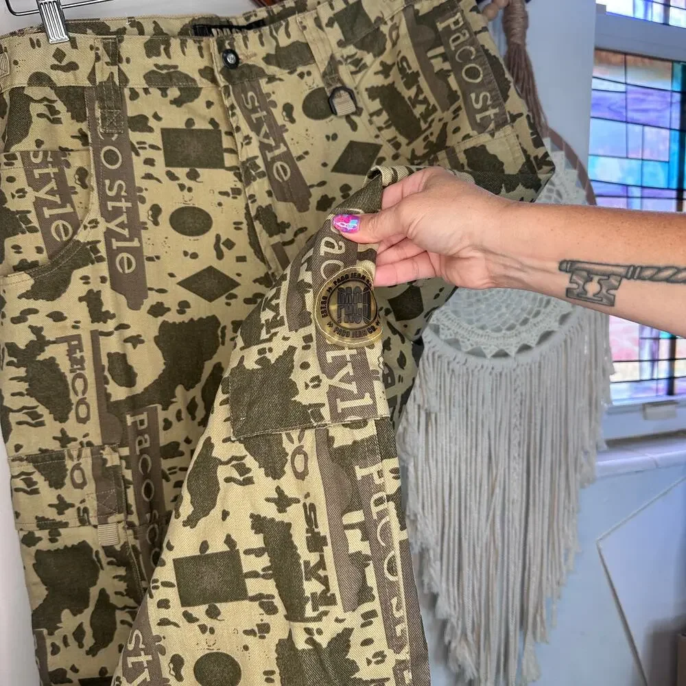 Vintage Y2K Paco Jeans Logo Cargo Baggy Pants